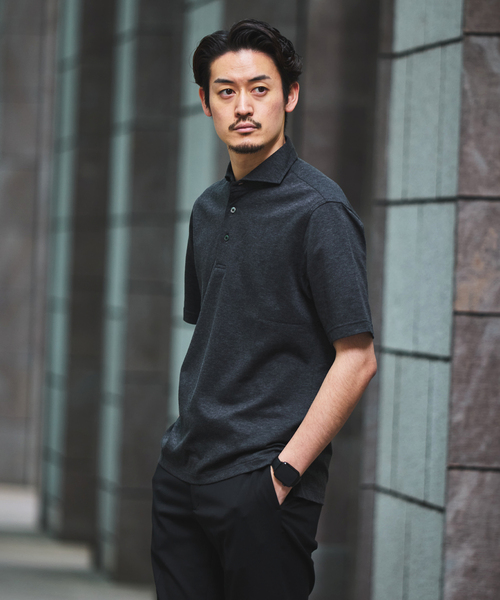 「EDIFICE」 半袖ポロシャツ MEDIUM グレー メンズ_画像5
