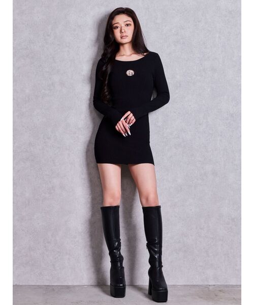 GYDA（ジェイダ） ワンピース GG bijou MOLD long sleeveニット