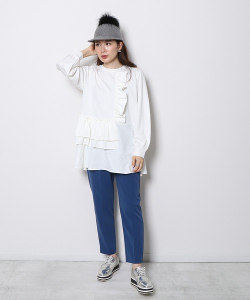 「Re.Verofonna」 イージーパンツ MEDIUM ブルー レディース_画像4