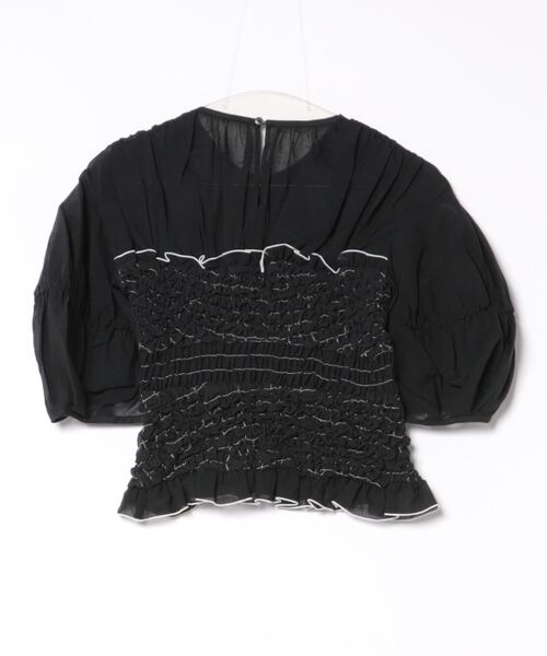 CLANE（クラネ） CLANE COLOR STITCHED SHIRRING TOPS レディース