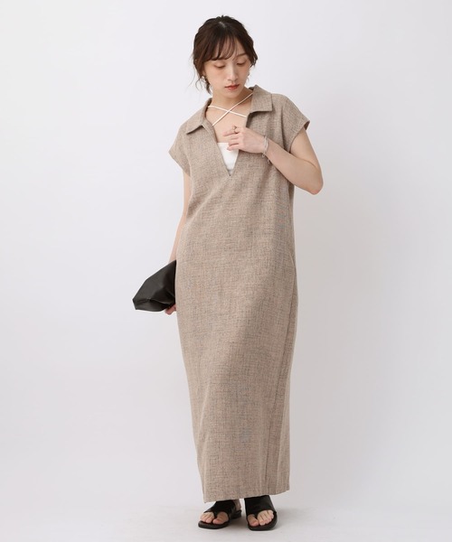 「NOAHL」 シャツワンピース L ブラック レディース_画像9
