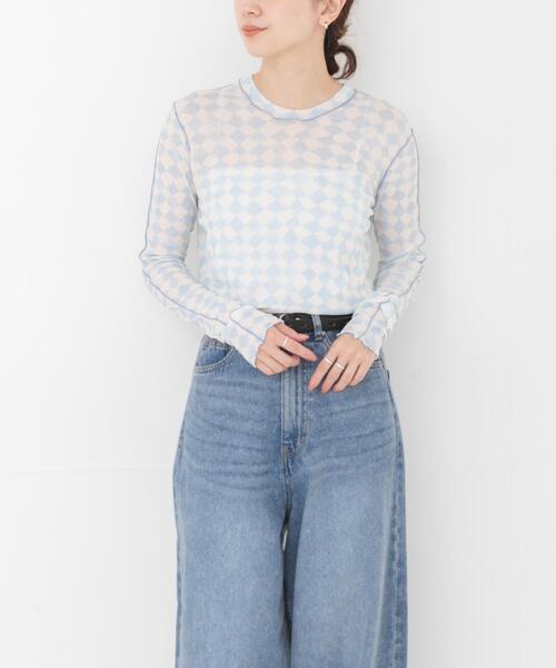 HAKUJI(ハクジ) tシャツ HAKUJI DIAMOND PRINT RIB LONG-SLEEVE HAKUJI(ハクジ) tシャツ HAKUJI DIAMOND PRINT RIB LONG-SLEEVE