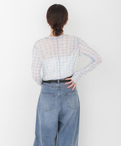 HAKUJI（ハクジ） tシャツ HAKUJI DIAMOND PRINT RIB LONG-SLEEVE