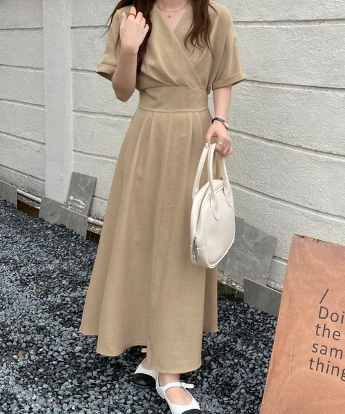 ワンピース 麻タッチカシュクールロングワンピース Zozotown Paypayモール店 通販 Paypayモール