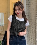 ベスト ジレ ビスチェ クロシェ編み ベスト ...の詳細画像4