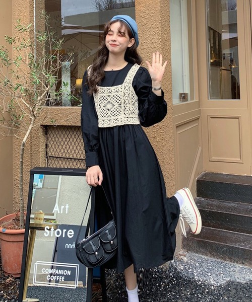shopnikoniko（ショップにこにこ） ベスト ジレ ビスチェ クロシェ編み