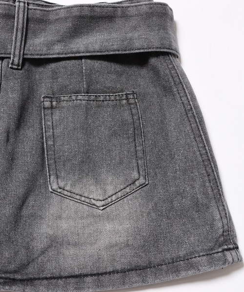 Chick デニムスカート WIDE BELT DENIM MINI SKIRT / ワイド