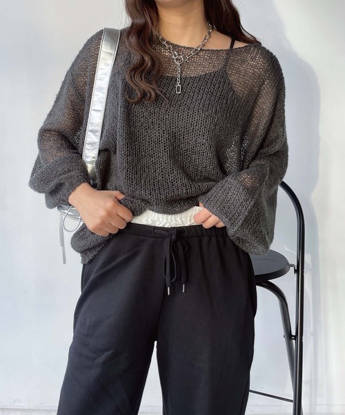 AS KNOW AS（アズノゥアズ） ニット セーター モヘアタッチ シアー 