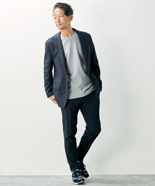 MEN'S MELROSE セットアップ ウーリーチドリ/ウォッシャブルスーツ