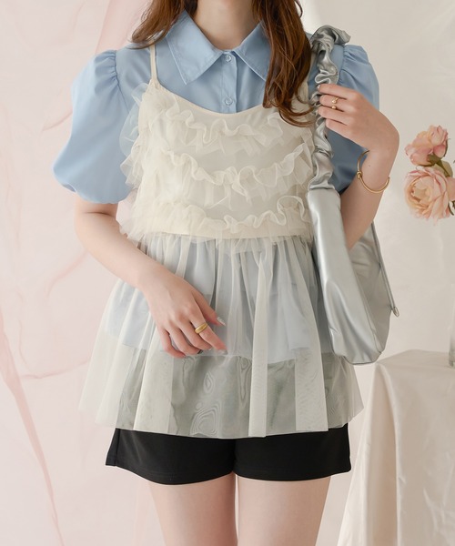 Ambre Neige キャミソール 2wayチュールビスチェ/WEB/EC限定商品