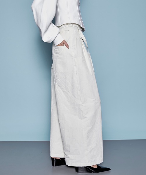 MAISON SPECIAL パンツ Two Tuck High Waist Wide Pants