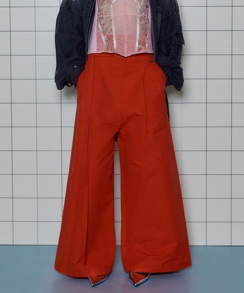 MAISON SPECIAL パンツ Two Tuck High Waist Wide Pants