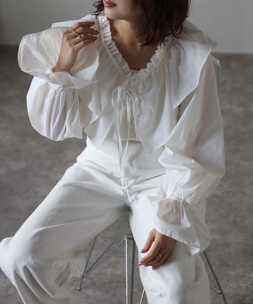 bonjour 12Yブラウス Bonjour Sagan（ボンジュールサガン） ブラウス シャツ ナイロンタフタ