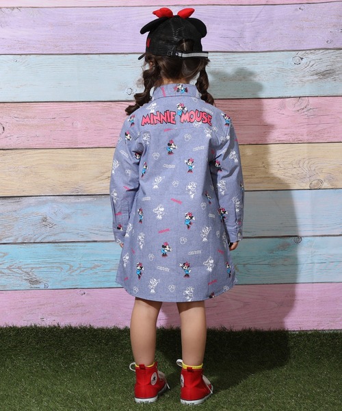 Disney ワンピース ディズニー 総柄シャツワンピース 9239K