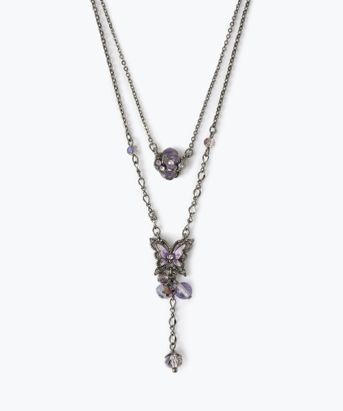 ANNA SUI ネックレス 蝶 バラモチーフ 2点セットネックレス