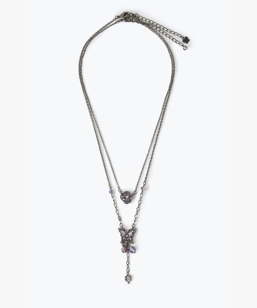 ANNA SUI ネックレス 蝶 バラモチーフ 2点セットネックレス