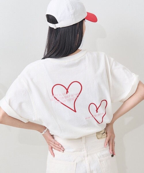 FREAK'S STORE tシャツ ランダムハート Tシャツ/バックプリントT