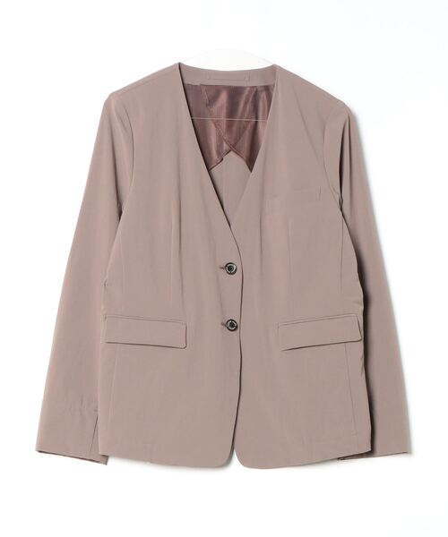 Sov. ジャケット ノーカラージャケット ストレッチノーカラー