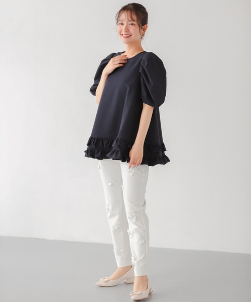 Y’s◆11AW/ハーフスリーブフリルシャツ/2/コットン/BLK/YP-B29-024 Y's(ワイズ) / 11AW/ハーフスリーブフリルシャツ/2/コットン/BLK