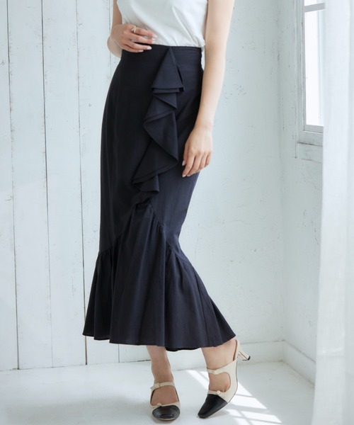 Her lip to スカート Mermaid Linen Ruffled Skirt : ZOZOTOWN