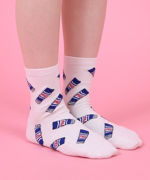 PUNYUS（プニュズ） 靴下 フード総柄ソックス(FUGU RENNYU KIWI