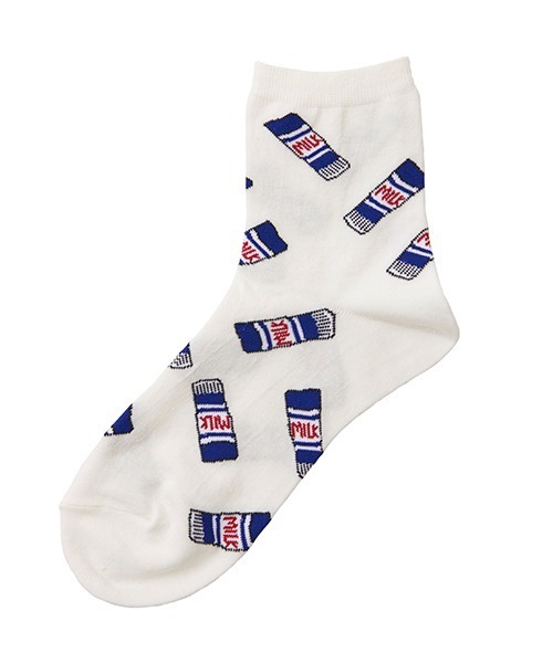 PUNYUS（プニュズ） 靴下 フード総柄ソックス(FUGU RENNYU KIWI