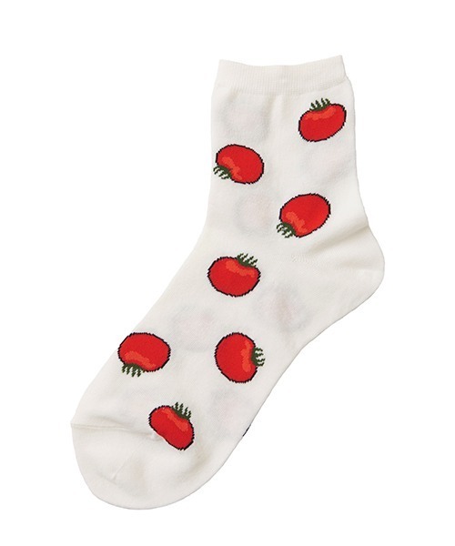 PUNYUS（プニュズ） 靴下 フード総柄ソックス(FUGU RENNYU KIWI