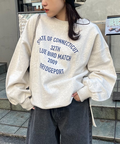 トレーナー スウェット アシンメトリーサイドスリットスウェット レディース soffitto トレーナー スウェット アシンメトリーサイドスリット