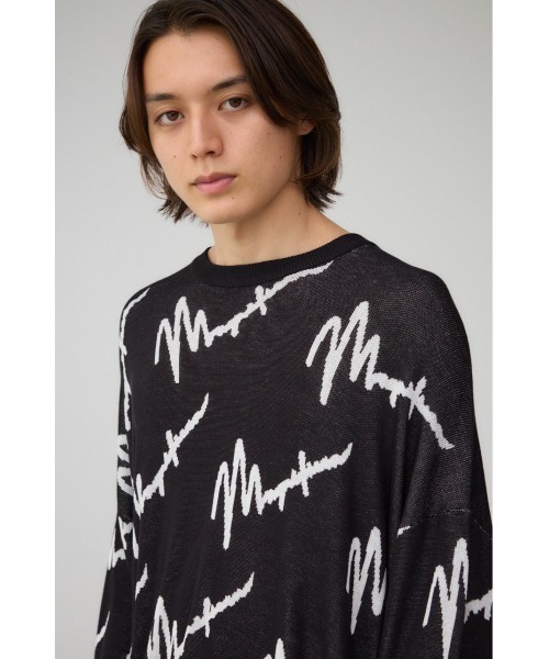 AZUL BY MOUSSY（アズールバイマウジー） セーター ニット ロゴ総柄7分