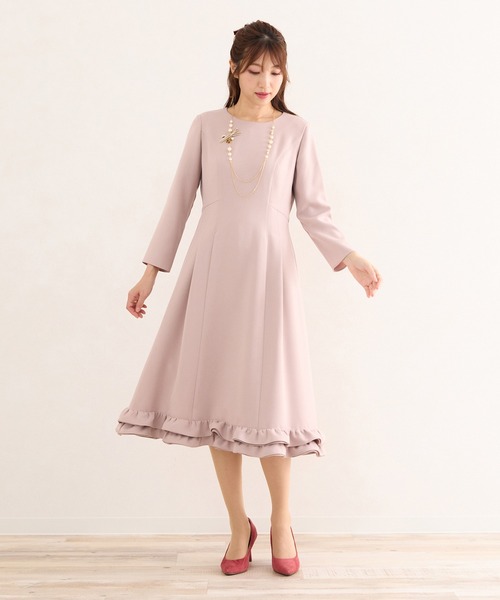Rose Tiara ワンピース 裾フリルフィット＆フレアワンピース 