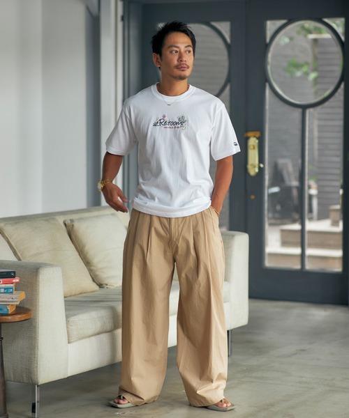 Re:room（リルーム） チノパン 2タックワイドチノパンツ メンズ
