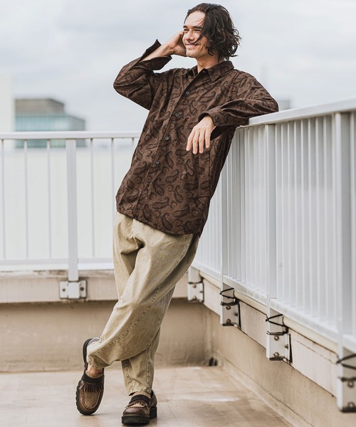 CAMBIO シャツ ms5830- コーデュロイ×ペイズリーorig.柄シャツ