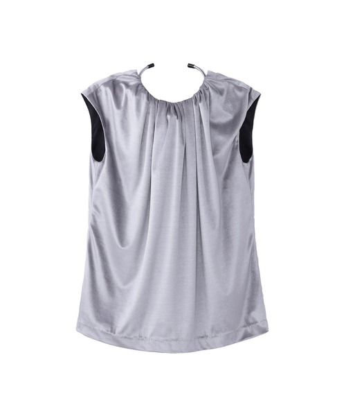 tシャツ VELOUR GATHERED SLEEVELESS TOP レディース