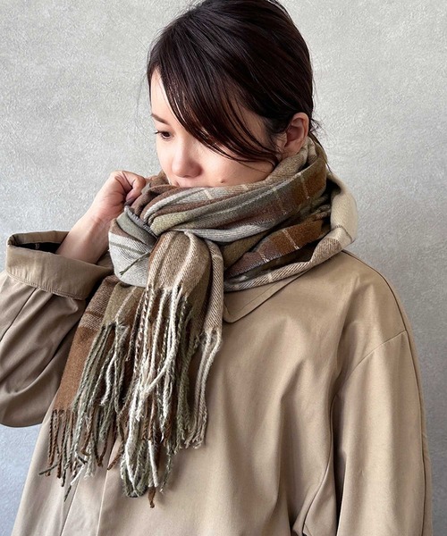 BAYBLO ストール マフラー (KS)チェックストール レディース メンズ