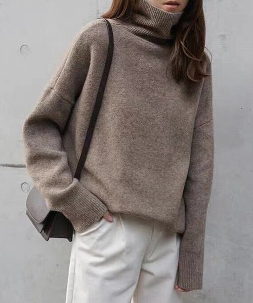 「MAISON BREEZE」 「MAISON BREEZE」タートルネックニット FREE レッド レディース_画像4