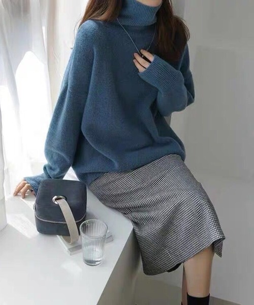 「MAISON BREEZE」 「MAISON BREEZE」タートルネックニット FREE レッド レディース_画像5