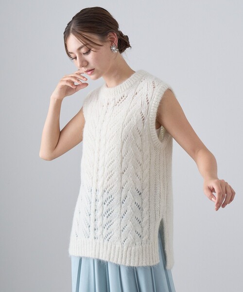 【新品タグ付き】アナイ プルオーバー 半袖 ニット ANAYI 38 ANAYI 「ANAYI」 半袖ニット 38 ブルー レディース : ZOZOTOWN