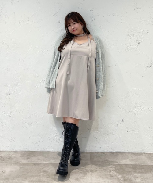 Louiosy ワンピース 「大きいサイズ」チョーカー付き