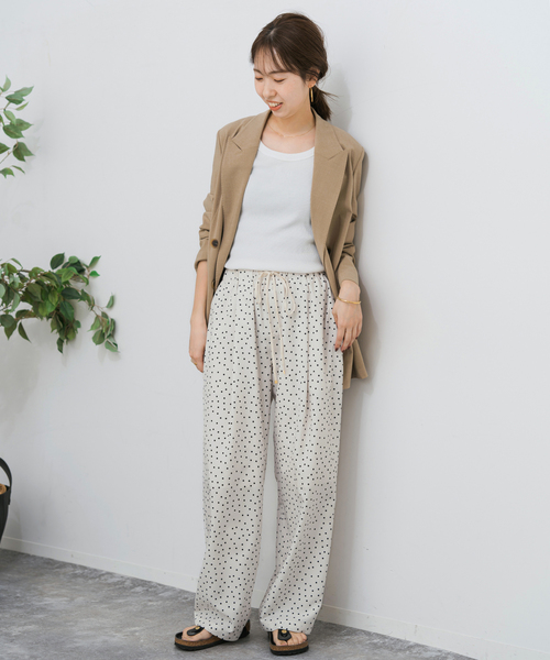 Spick＆Span スラックス パンツ 「WEB限定」ドットプリント
