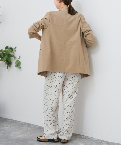 Spick&Span ドットプリントイージーストレートパンツ WEB限定》ドットプリントイージーストレートパンツ（スラックス