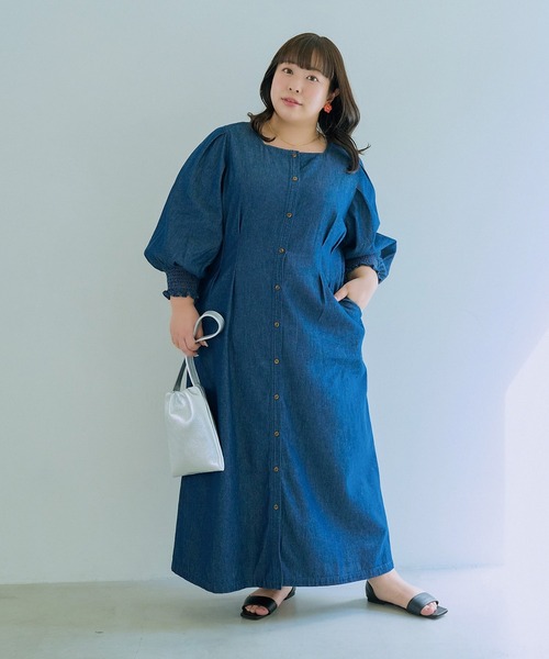 デサントワンピL LAVEANGE（ラビアンジェ） ワンピース 「餅田コシヒカリコラボ」デニム