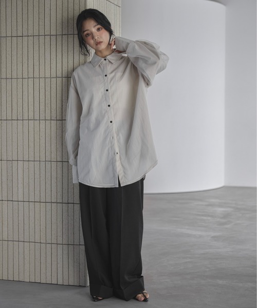 feepur スラックス パンツ ロールアップワイドスラックス