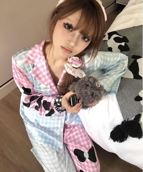 treasure ルームウェア gossip!ロサンゼルス パジャマ ルームウェア Y2K シルキーソフト