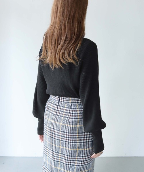 「HER CLOSET」 長袖ニット M オレンジ レディース_画像4