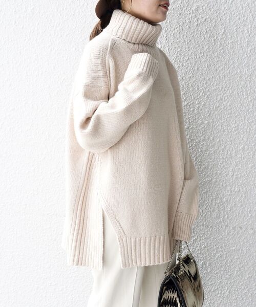 「SHIPS」 タートルネックニット SMALL ベージュ レディース_画像3