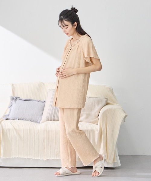 rosemadame マタニティパジャマ ルームウェア 前開き 授乳 楽天市場】マタニティパジャマ 前開き 長袖 Rosemadame ローズ