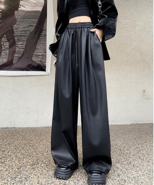 「VIBGYOR」 「burlesque」イージーパンツ MEDIUM ブラウン レディース_画像4