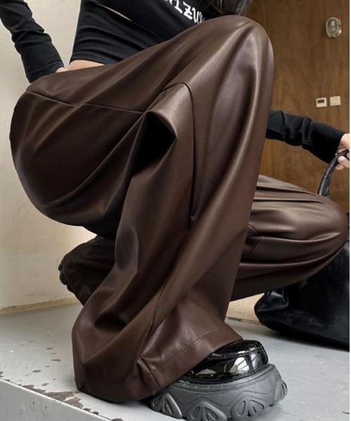 「VIBGYOR」 「burlesque」イージーパンツ MEDIUM ブラウン レディース_画像5