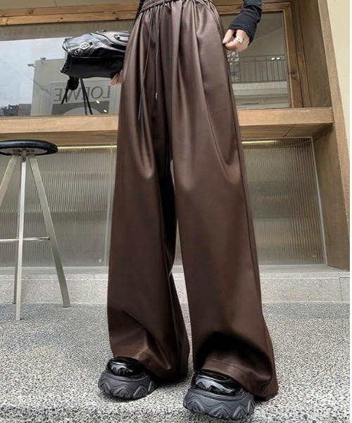 「VIBGYOR」 「burlesque」イージーパンツ MEDIUM ブラウン レディース_画像7