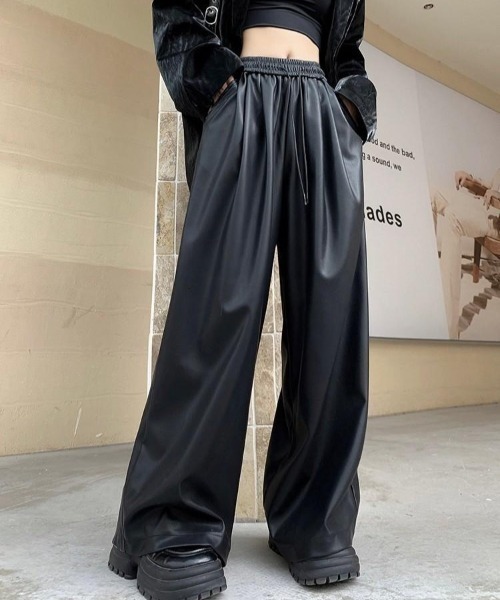 「VIBGYOR」 「burlesque」イージーパンツ MEDIUM ブラウン レディース_画像9